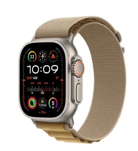 Apple Watch Ultra 2(2024) Cellular 49mm Natural Titanium Case with Tan Alpine Loop -M